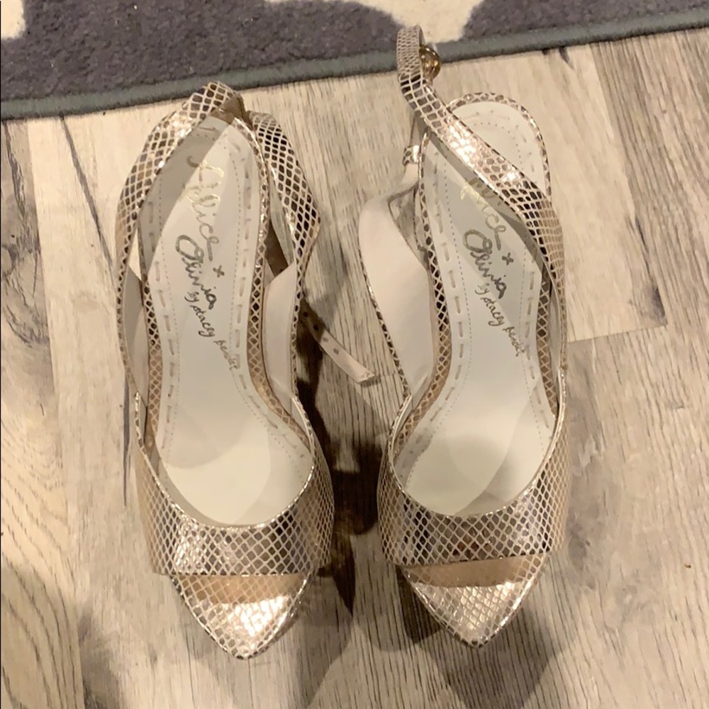 gold strappy heels